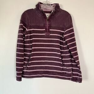 Fat Face Iconic Airlie Long Sleeve Top Purple Striped Size 4